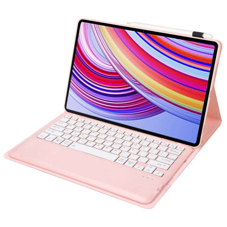 For Xiaomi Redmi Pad Pro 12.1 A0N11 Detachable Bluetooth Keyboard TPU Lambskin Leather Tablet Case(Pink White) - free shipping - PMC Jewellery - Order now!