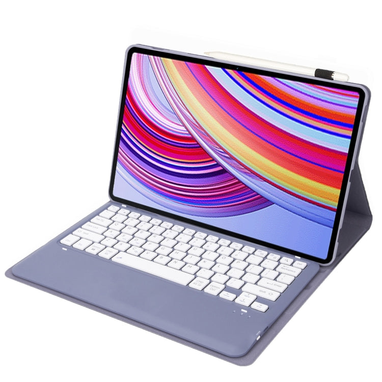 For Xiaomi Redmi Pad Pro 12.1 A0N11 Detachable Bluetooth Keyboard TPU Lambskin Leather Tablet Case(Lavender White) - Others Keyboard by PMC Jewellery | Online Shopping South Africa | PMC Jewellery | Buy Now Pay Later Mobicred