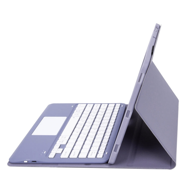 For Xiaomi Redmi Pad Pro 12.1 A0N11-A Detachable Bluetooth Keyboard TPU Lambskin Leather Tablet Case with Touchpad(Lavender White) - Others Keyboard by PMC Jewellery | Online Shopping South Africa | PMC Jewellery | Buy Now Pay Later Mobicred