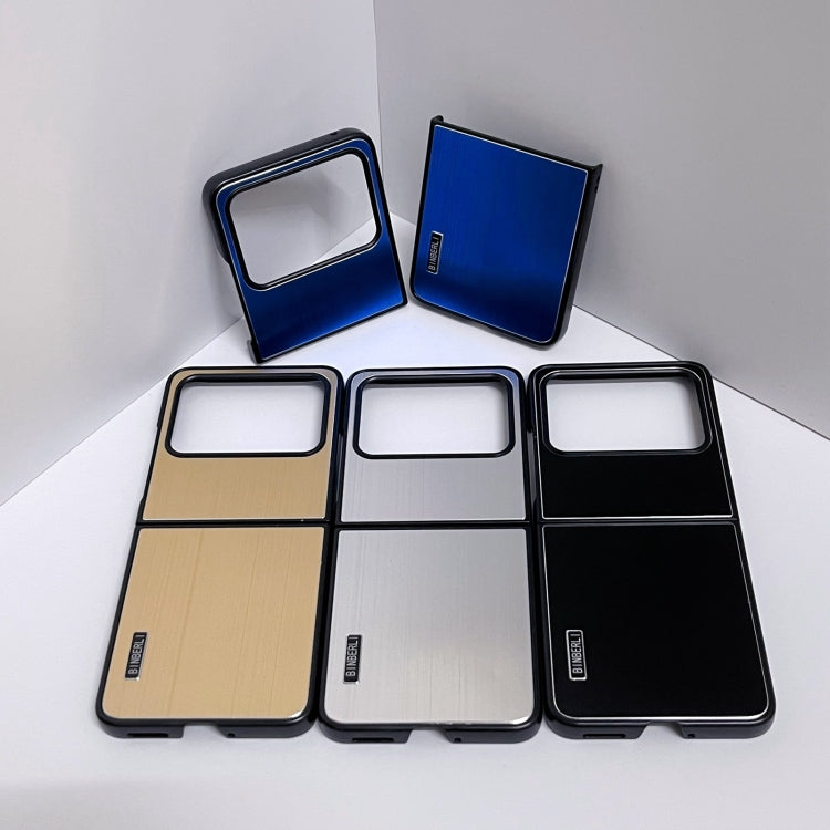 For Motorola Moto Razr 50 2024 PC Hybrid Aluminum Alloy Brushed Shockproof Phone Case(Blue) - Motorola Cases by PMC Jewellery | Online Shopping South Africa | PMC Jewellery | Buy Now Pay Later Mobicred