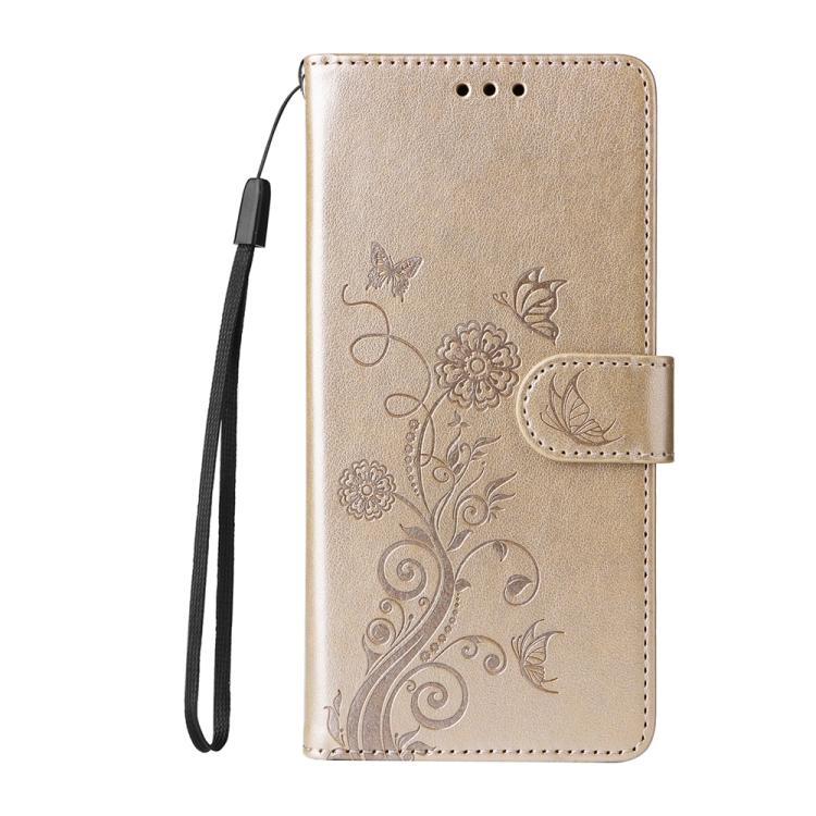 For iPhone 16e Embossed Butterfly Flowers Leather Phone Case(Gold) - free shipping - PMC TechLife - Order now!