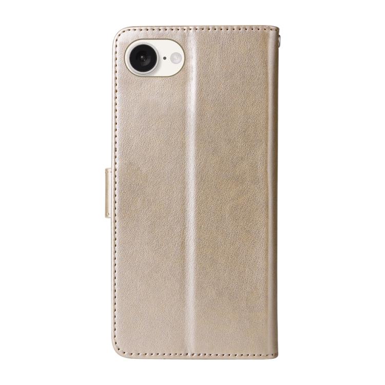 For iPhone 16e Embossed Butterfly Flowers Leather Phone Case(Gold) - free shipping - PMC TechLife - Order now!