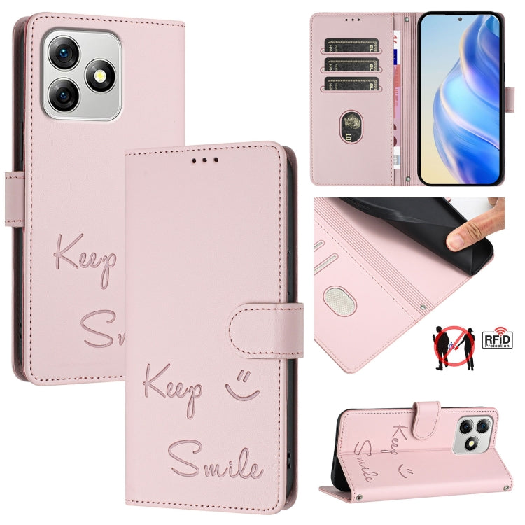 For Ulefone Note 18 Ultra 5G Smile Embossing RFID Leather Phone Case(Pink) - Ulefone Cases by PMC Jewellery | Online Shopping South Africa | PMC Jewellery | Buy Now Pay Later Mobicred