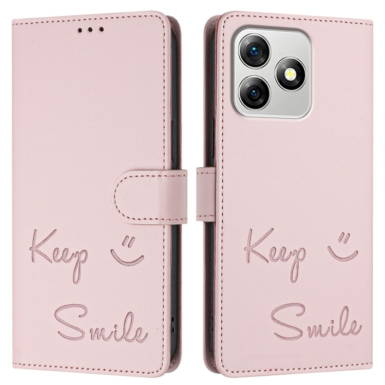 For Ulefone Note 18 Ultra 5G Smile Embossing RFID Leather Phone Case(Pink) - Ulefone Cases by PMC Jewellery | Online Shopping South Africa | PMC Jewellery | Buy Now Pay Later Mobicred