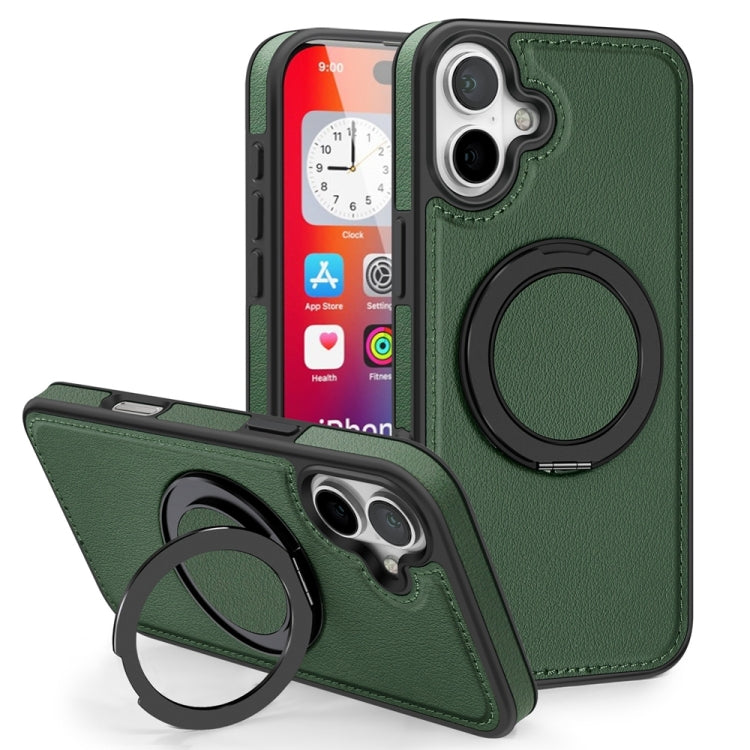 For iPhone 16 Plus Yashi 360 Degree Rotating MagSafe Holder Phone Case(Dark Green) - free shipping - PMC Jewellery - Order now!