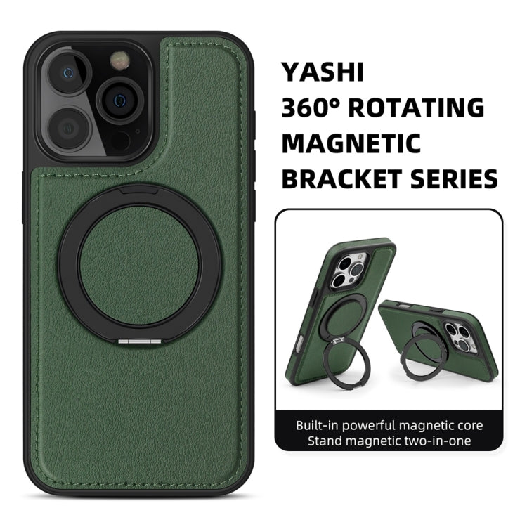 For iPhone 16 Plus Yashi 360 Degree Rotating MagSafe Holder Phone Case(Dark Green) - free shipping - PMC Jewellery - Order now!
