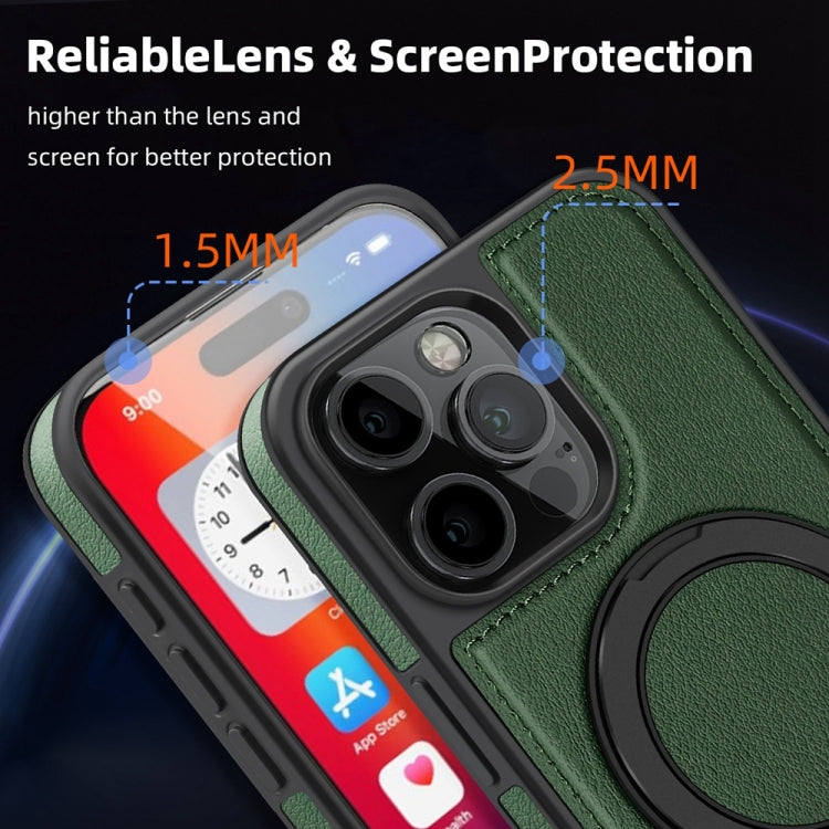 For iPhone 16 Plus Yashi 360 Degree Rotating MagSafe Holder Phone Case(Dark Green) - free shipping - PMC Jewellery - Order now!