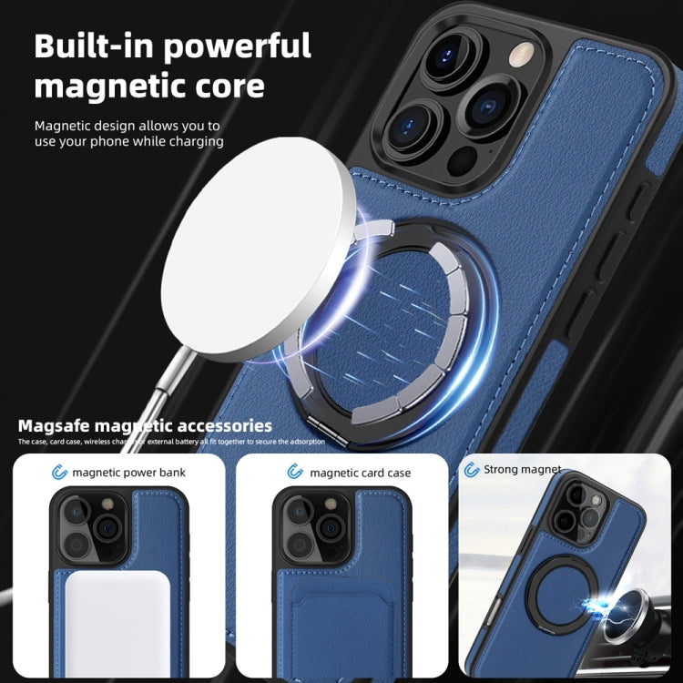For iPhone 16 Plus Yashi 360 Degree Rotating MagSafe Holder Phone Case(Blue) - free shipping - PMC Jewellery - Order now!