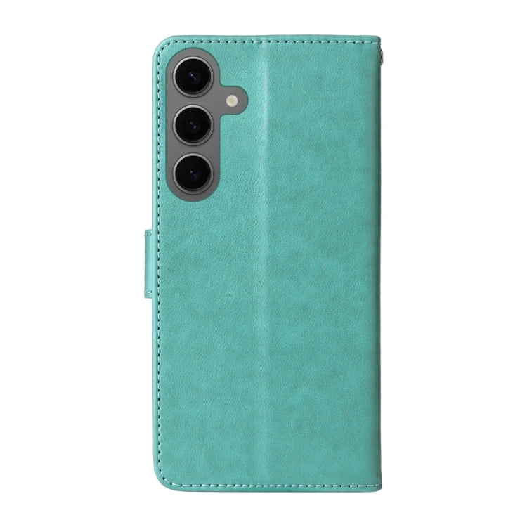 For Samsung Galaxy S25 5G Embossed Butterfly Flowers Leather Phone Case(Green) - free shipping - PMC Jewellery - Order now!