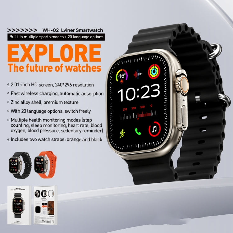WK WH-02 Traveler 2.01 inch Smart Watch Supports Blood Oxygen Monitoring(Orange) - Smart Watches by WK | Online Shopping South Africa | PMC TechLife | Buy Now Pay Later Mobicred