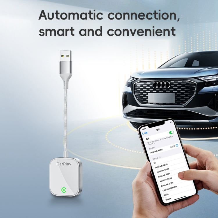 USB, USB-C / Type-C Dual Interface Wired to Wireless Car CarPlay Box Adapter for iPhone(White) - free shipping - PMC Jewellery - Order now!