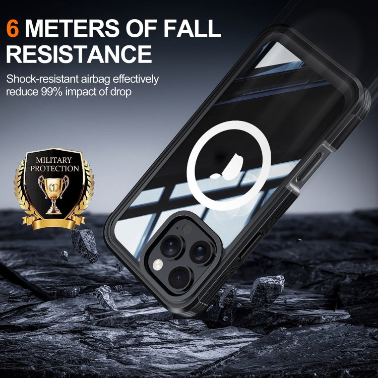 For iPhone 16 Pro RedPepper Tempered Glass MagSafe Phone Case(Dark Blue) - free shipping - PMC Jewellery - Order now!