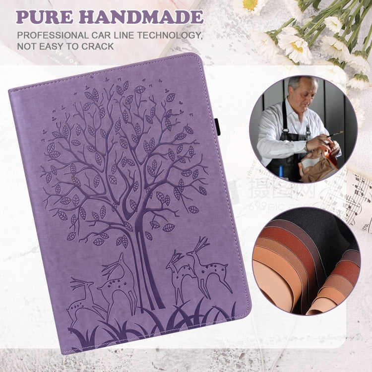 For Honor Pad 8 Tree & Deer Embossed Leather Tablet Case(Purple) - free shipping - PMC TechLife - Order now!