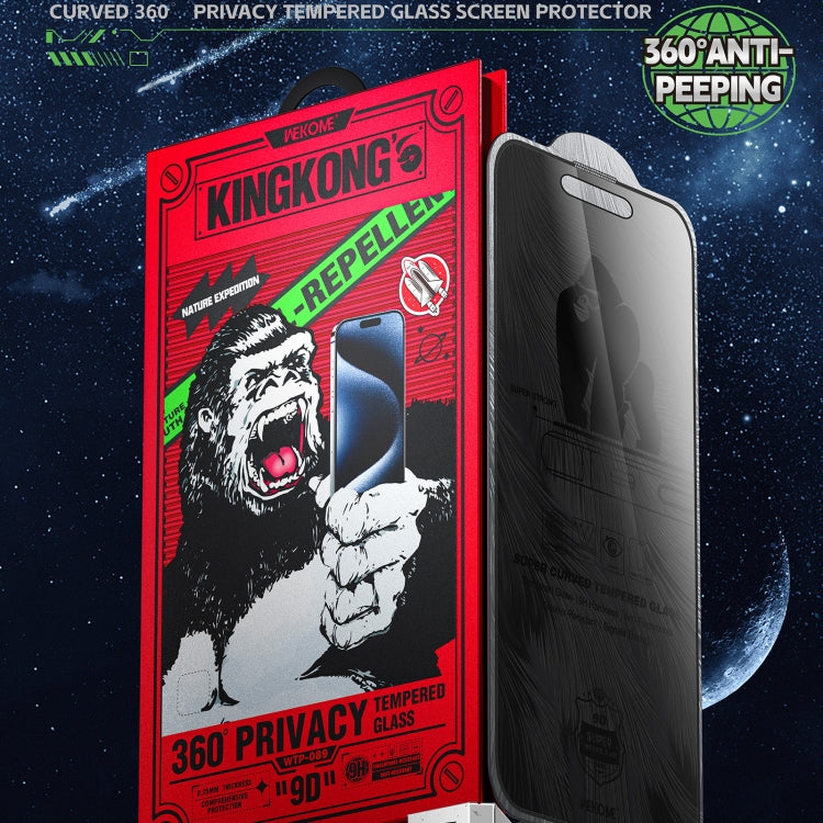For iPhone 16 Plus / 15 Plus WK WTP-089 Space King Kong 9D Curved 360 Degree Privacy Tempered Glass Film - free shipping - PMC Jewellery - Order now!
