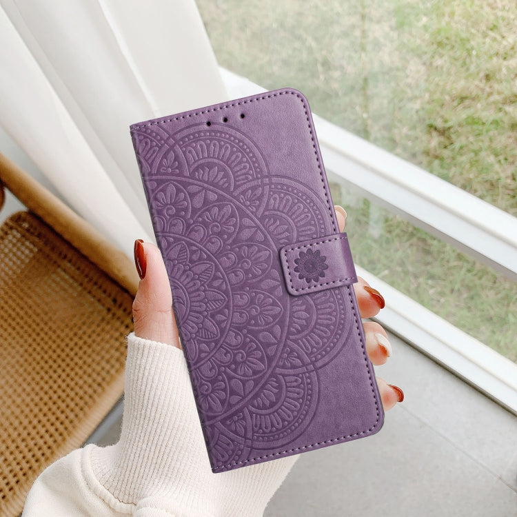 For Motorola Moto G Play 2024 Flower Embossed Leather Phone Case(Purple) - Motorola Cases by PMC Jewellery | Online Shopping South Africa | PMC Jewellery | Buy Now Pay Later Mobicred