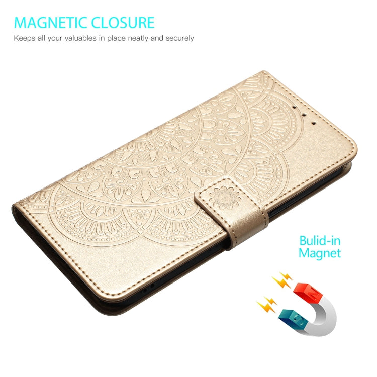 For Motorola Moto G Play 2024 Flower Embossed Leather Phone Case(Gold) - Motorola Cases by PMC Jewellery | Online Shopping South Africa | PMC Jewellery | Buy Now Pay Later Mobicred