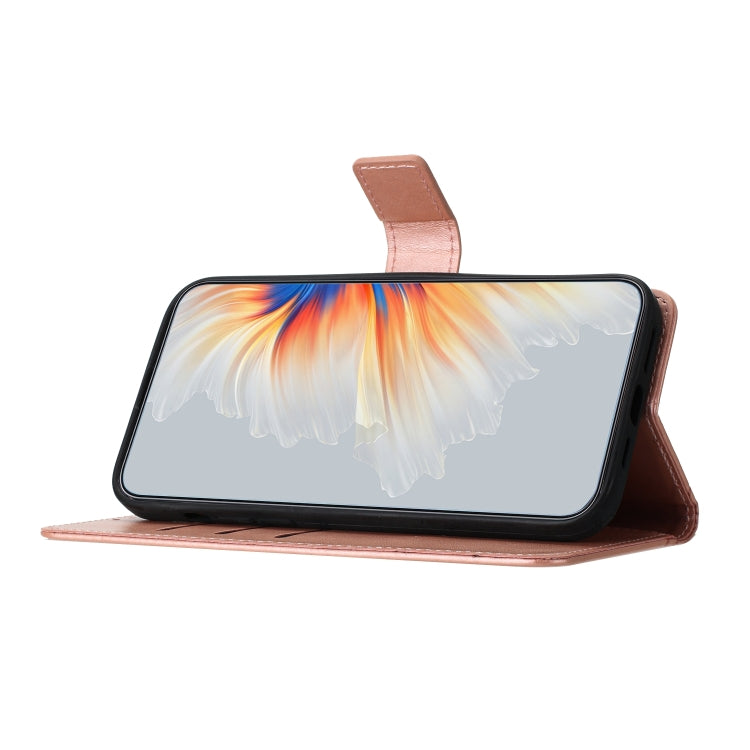 For Motorola Moto G Play 2024 Flower Embossed Leather Phone Case(Rose Gold) - Motorola Cases by PMC Jewellery | Online Shopping South Africa | PMC Jewellery | Buy Now Pay Later Mobicred