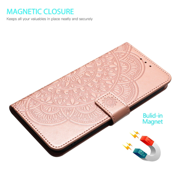 For Motorola Moto G Play 2024 Flower Embossed Leather Phone Case(Rose Gold) - Motorola Cases by PMC Jewellery | Online Shopping South Africa | PMC Jewellery | Buy Now Pay Later Mobicred