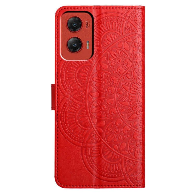 For Motorola Moto G Stylus 5G 2024 Flower Embossed Leather Phone Case(Red) - Motorola Cases by PMC Jewellery | Online Shopping South Africa | PMC Jewellery | Buy Now Pay Later Mobicred