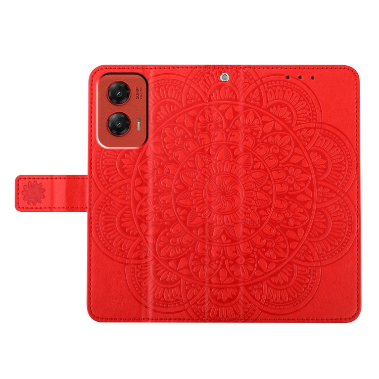 For Motorola Moto G Stylus 5G 2024 Flower Embossed Leather Phone Case(Red) - Motorola Cases by PMC Jewellery | Online Shopping South Africa | PMC Jewellery | Buy Now Pay Later Mobicred