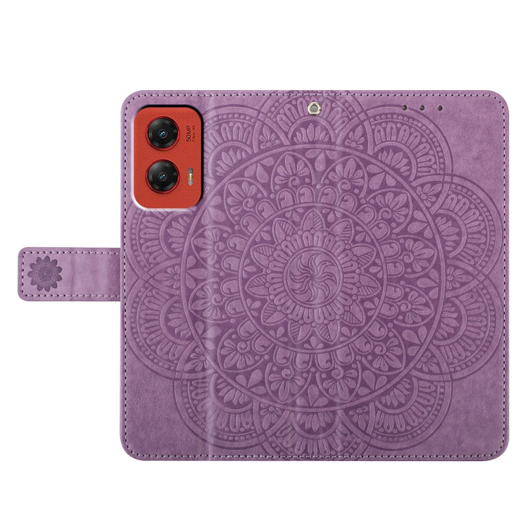 For Motorola Moto G Stylus 5G 2024 Flower Embossed Leather Phone Case(Purple) - Motorola Cases by PMC Jewellery | Online Shopping South Africa | PMC Jewellery | Buy Now Pay Later Mobicred