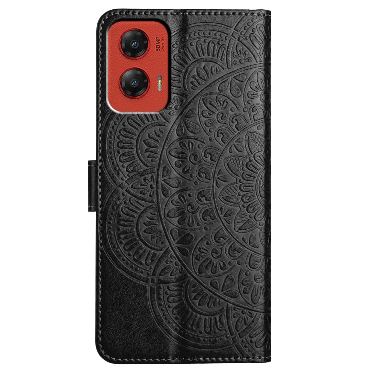 For Motorola Moto G Stylus 5G 2024 Flower Embossed Leather Phone Case(Black) - Motorola Cases by PMC Jewellery | Online Shopping South Africa | PMC Jewellery | Buy Now Pay Later Mobicred