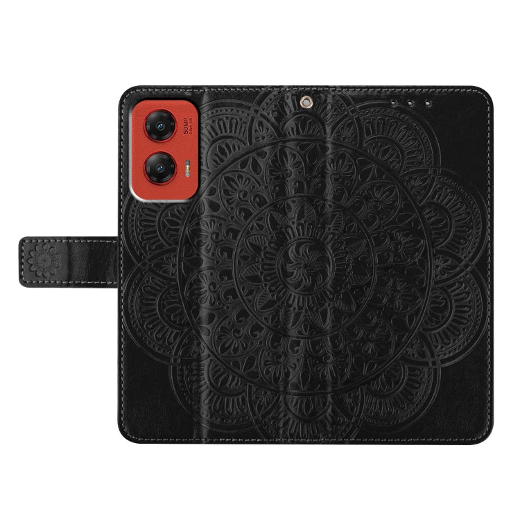 For Motorola Moto G Stylus 5G 2024 Flower Embossed Leather Phone Case(Black) - Motorola Cases by PMC Jewellery | Online Shopping South Africa | PMC Jewellery | Buy Now Pay Later Mobicred