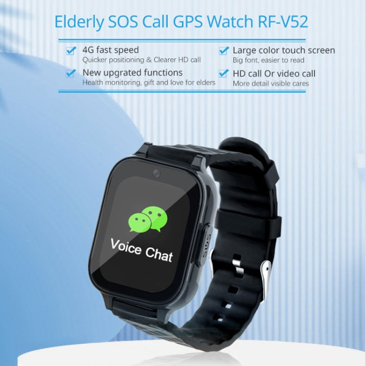 RF-V52-B 1.85 inch Screen GPS Smart Tracker WatchBand Support SOS Call / Health Monitoring For North America / South America(Black) - free shipping - PMC TechLife - Order now!