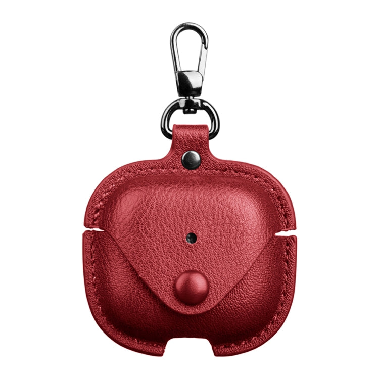 For AirPods 4 Business Leather Earphone Protective Case with Hook(Red) - free shipping - PMC Jewellery - Order now!