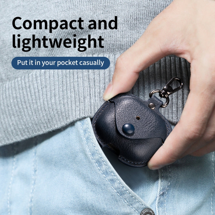 For AirPods 4 Business Leather Earphone Protective Case with Hook(Red) - free shipping - PMC Jewellery - Order now!