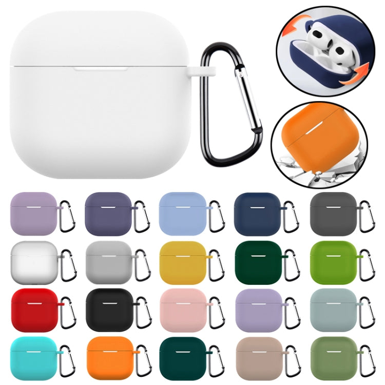 For AirPods 4 Silicone Earphone Protective Case with Hook(Lavender Grey) - For AirPods 4 by PMC Jewellery | Online Shopping South Africa | PMC Jewellery | Buy Now Pay Later Mobicred