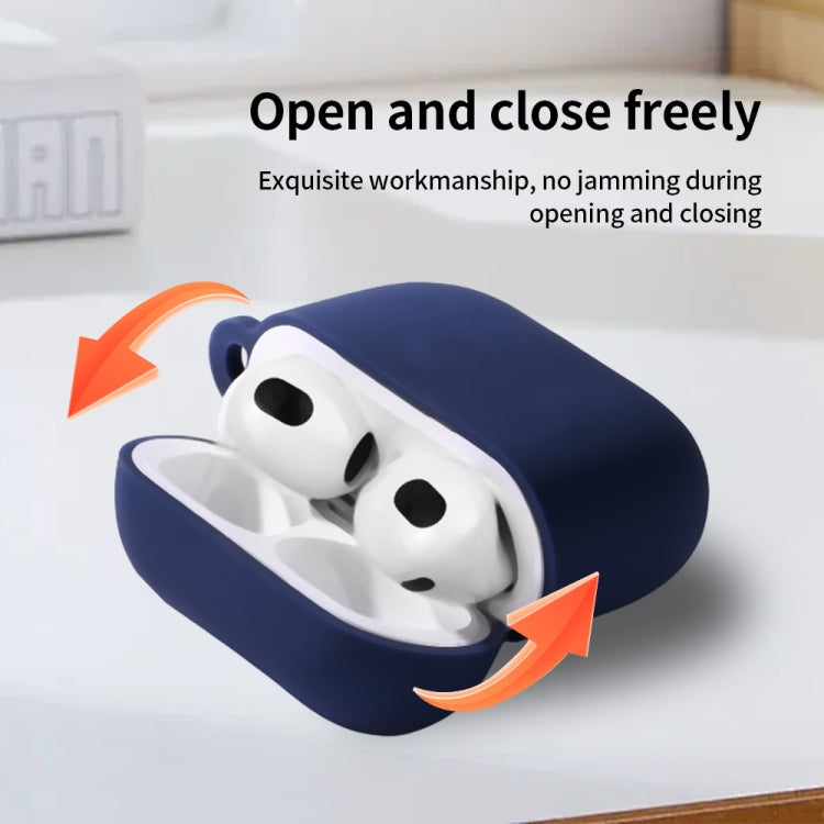For AirPods 4 Silicone Earphone Protective Case with Hook(Lavender Grey) - For AirPods 4 by PMC Jewellery | Online Shopping South Africa | PMC Jewellery | Buy Now Pay Later Mobicred