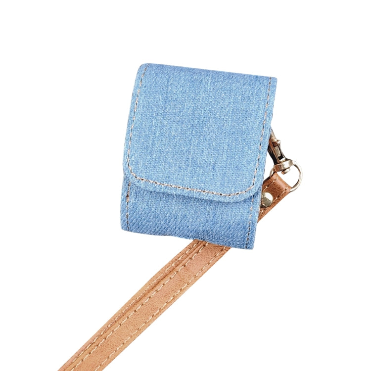 For AirPods 1 / 2 Cowboy Fabric Texture PU Headset Protective Bag(Light Blue) - free shipping - PMC Jewellery - Order now!