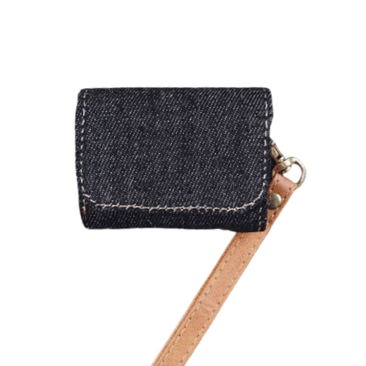 For AirPods 3 Cowboy Fabric Texture PU Headset Protective Bag(Black) - For AirPods 3 by PMC Jewellery | Online Shopping South Africa | PMC Jewellery | Buy Now Pay Later Mobicred