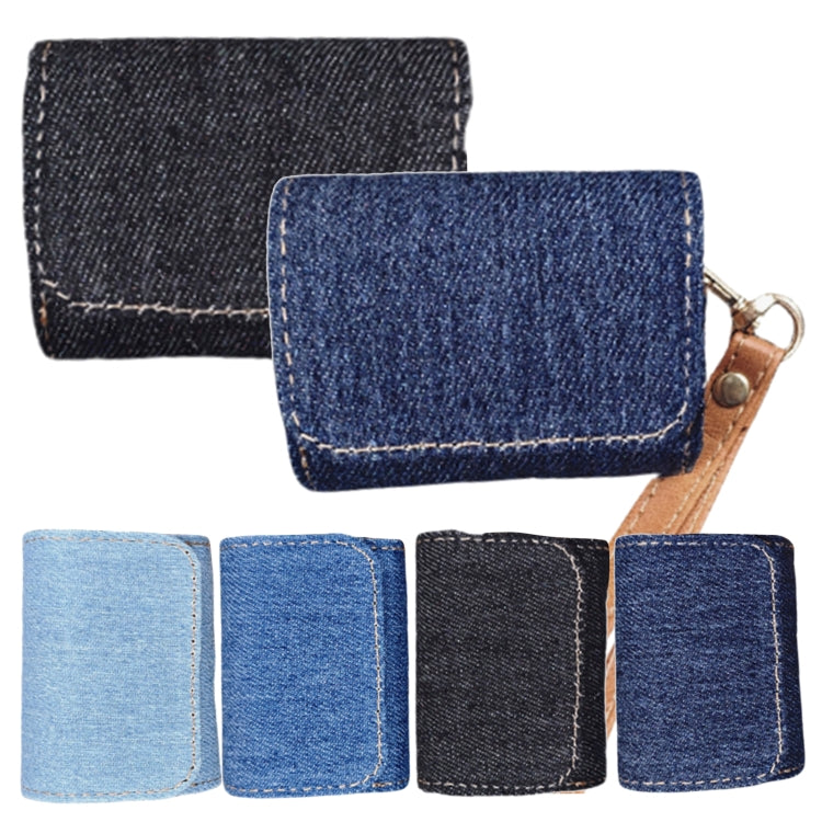 For AirPods Pro 2 Cowboy Fabric Texture PU Headset Protective Bag(Blue) - For AirPods Pro 2 by PMC Jewellery | Online Shopping South Africa | PMC Jewellery | Buy Now Pay Later Mobicred