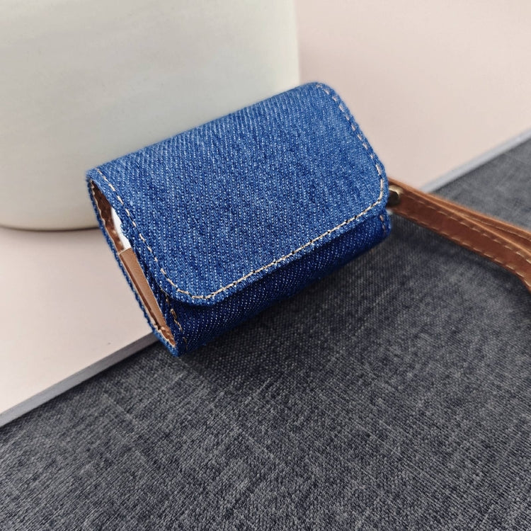 For AirPods 3 Cowboy Fabric Texture PU Headset Protective Bag(Light Blue) - free shipping - PMC Jewellery - Order now!