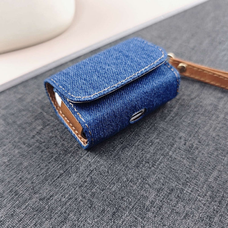 For AirPods 3 Cowboy Fabric Texture PU Headset Protective Bag(Light Blue) - free shipping - PMC Jewellery - Order now!