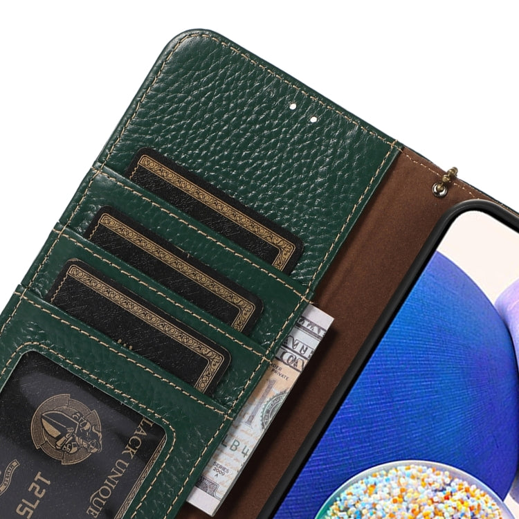 For Motorola Edge 50 Genuine Leather Litchi Texture RFID Leather Phone Case(Green) - Motorola Cases by PMC TechLife | Online Shopping South Africa | PMC TechLife | Buy Now Pay Later Mobicred