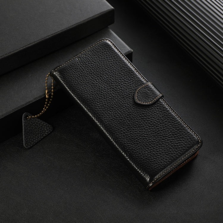 For Motorola Edge 50 Genuine Leather Litchi Texture RFID Leather Phone Case(Black) - free shipping - PMC TechLife - Order now!