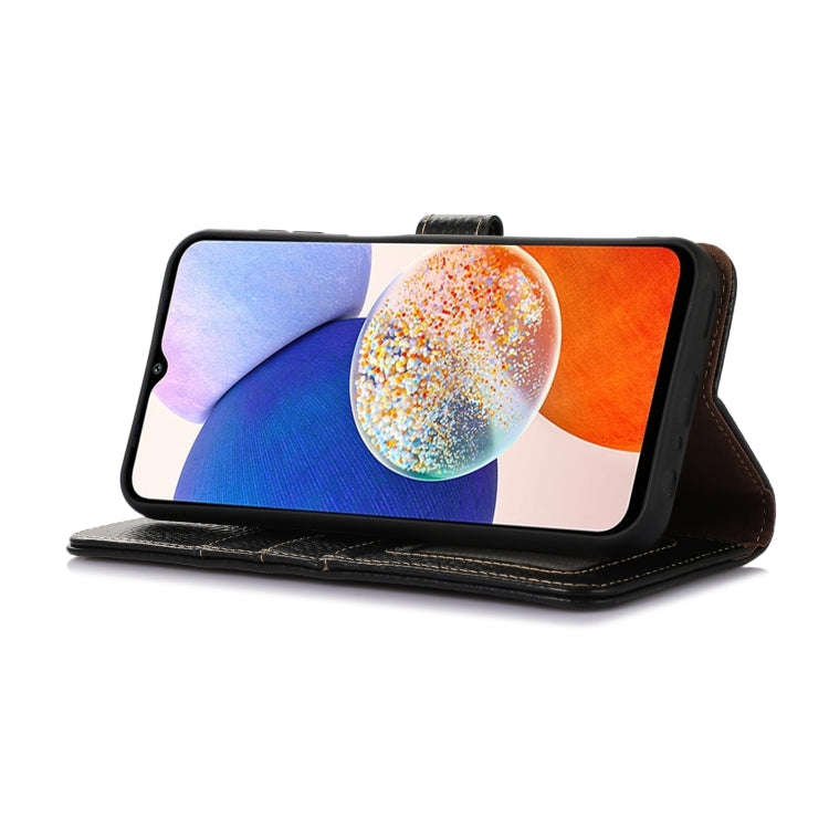 For Motorola Moto G35 Genuine Leather Litchi Texture RFID Leather Phone Case(Black) - free shipping - PMC TechLife - Order now!