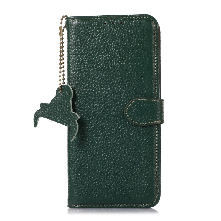 For Motorola Moto G75 5G Genuine Leather Litchi Texture RFID Leather Phone Case(Green) - Motorola Cases by PMC TechLife | Online Shopping South Africa | PMC TechLife | Buy Now Pay Later Mobicred