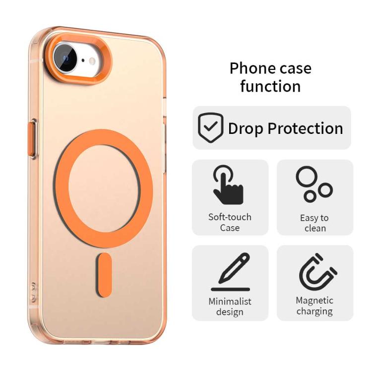For iPhone 16e Candy Magsafe PC Hybrid TPU Phone Case(Orange) - iPhone 16e Cases by PMC TechLife | Online Shopping South Africa | PMC TechLife | Buy Now Pay Later Mobicred