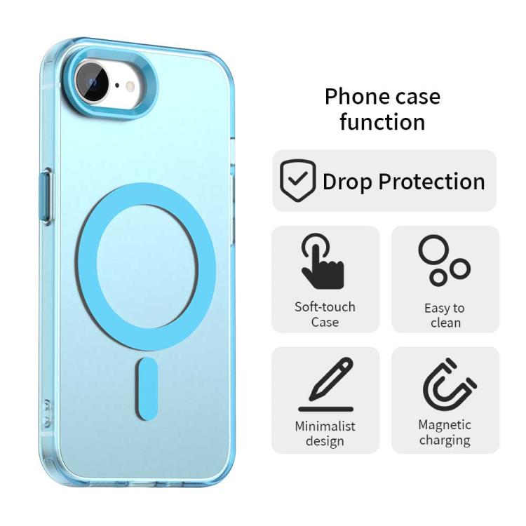 For iPhone 16e Candy Magsafe PC Hybrid TPU Phone Case(Blue) - iPhone 16e Cases by PMC TechLife | Online Shopping South Africa | PMC TechLife | Buy Now Pay Later Mobicred