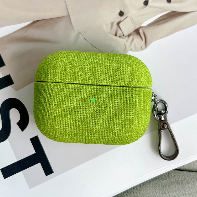 For AirPods 3 Fine Cloth Texture Earbuds Box PC Case with Hook(Green) - free shipping - PMC Jewellery - Order now!