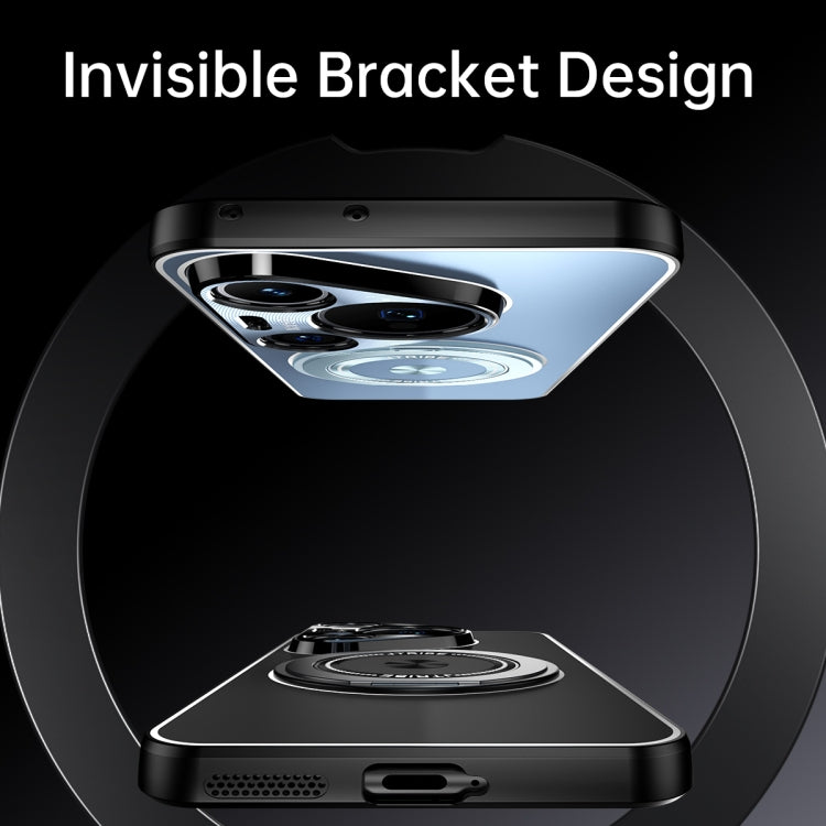 For Huawei Pura 70 Ultra Rotating Holder Frosted Metal Phone Case(Black) - Huawei Cases by PMC Jewellery | Online Shopping South Africa | PMC Jewellery | Buy Now Pay Later Mobicred