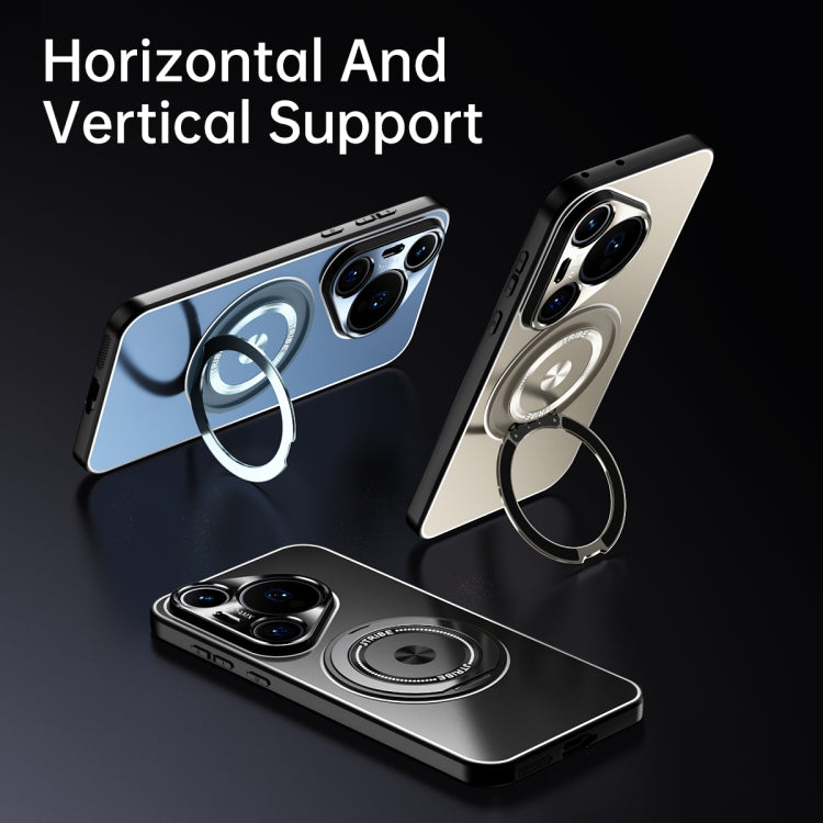 For Huawei Pura 70 Pro Rotating Holder Frosted Metal Phone Case(Blue) - Huawei Cases by PMC Jewellery | Online Shopping South Africa | PMC Jewellery | Buy Now Pay Later Mobicred