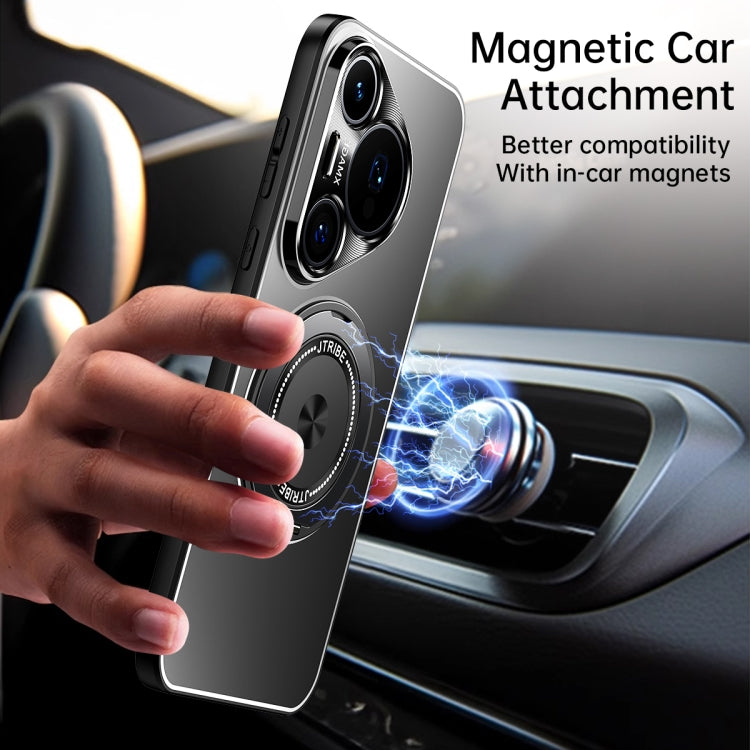 For Huawei Pura 70 Pro Rotating Holder Frosted Metal Phone Case(Titanium) - Huawei Cases by PMC Jewellery | Online Shopping South Africa | PMC Jewellery | Buy Now Pay Later Mobicred