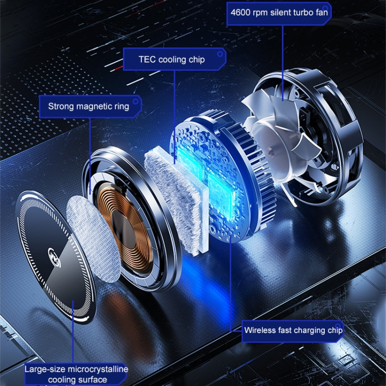 WK WP-U176 15W 4 in 1 Magnetic Cooling Wireless Charging Holder(White) - Wireless Charger by WK | Online Shopping South Africa | PMC Jewellery | Buy Now Pay Later Mobicred