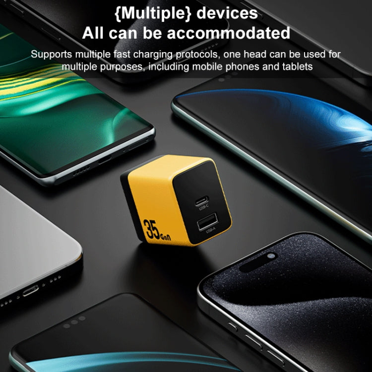 WK WP-U36 35W USB-C / Type-C, USB GaN Fast Charger, Plug Type:EU Plug(Green) - USB Charger by WK | Online Shopping South Africa | PMC TechLife | Buy Now Pay Later Mobicred