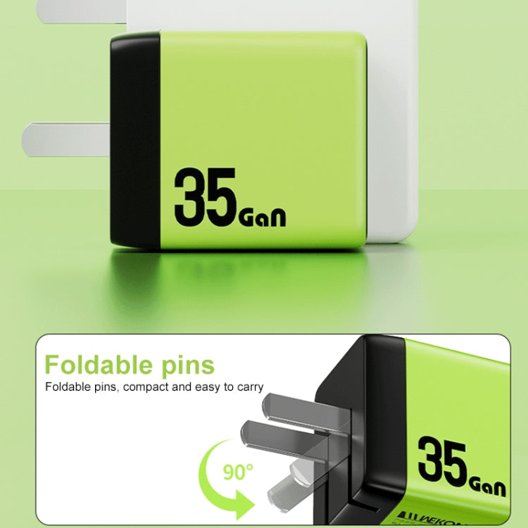 WK WP-U36 35W USB-C / Type-C, USB GaN Fast Charger, Plug Type:UK Plug(Yellow) - USB Charger by WK | Online Shopping South Africa | PMC TechLife | Buy Now Pay Later Mobicred